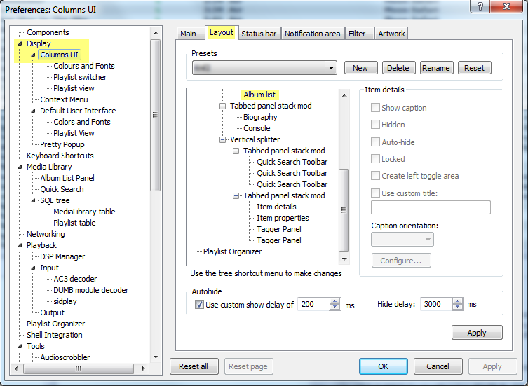 foobar2000 columns ui addons